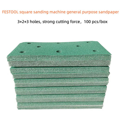 Carta vetrata a secco 95 * 180 mm 8 fori per FESTOOL /Mirka ecc. Sande Mastice abrasivo floccato autoadesivo generale