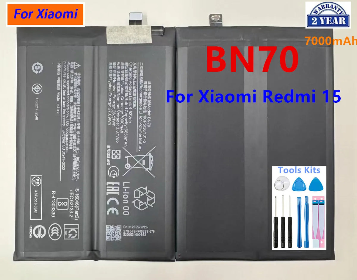 Batterie BN5F BN46 BN5H BN5D BN5L BN5X BN70 per Xiaomi Redmi 7/15/15C/Redmi 14C/12C/10C Note11E/Note 11S/Note 9 Pro