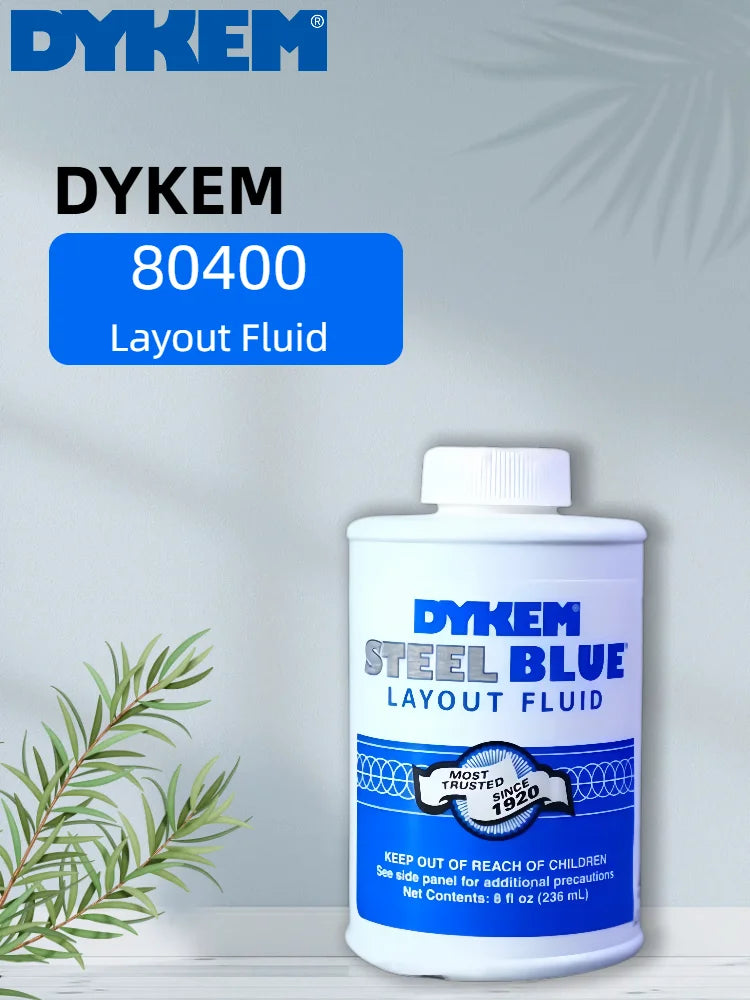DYKEM 80400 Inchiostro Blu Acciaio per Marcatura Metalli 8oz 236ml, a Rapida Asciugatura, per Macchinisti e Lavorazioni CNC