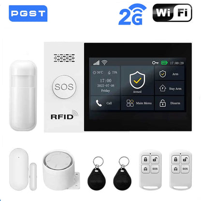 Sistema di allarme domestico wireless PGST, compatibile con Tuya, 4G/2G GSM WiFi, 433MHz, controllo da app, funziona con Alexa