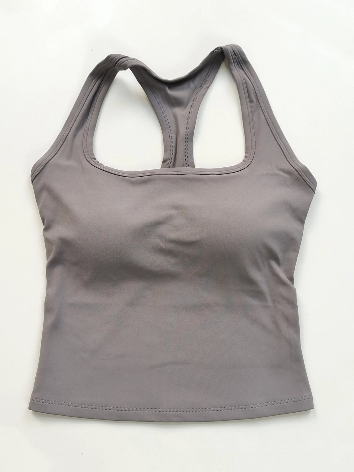 Reggiseno sportivo da donna con scollo quadrato e schiena incrociata, con imbottiture fisse antiurto per yoga, pilates, corsa e palestra