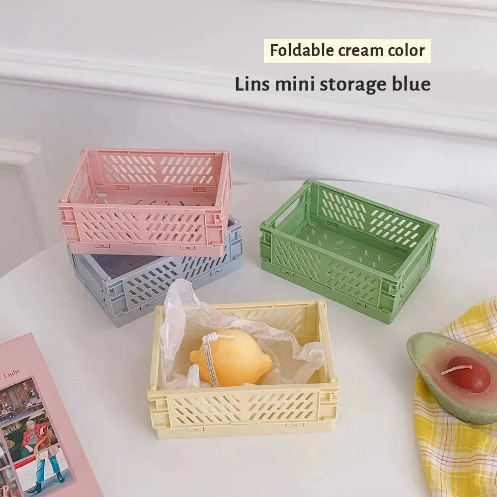 Cestini portaoggetti organizzativi a 6 colori Custodia pieghevole per studenti Cestino da tavolo Nastro per cancelleria Contenitore pieghevole in plastica