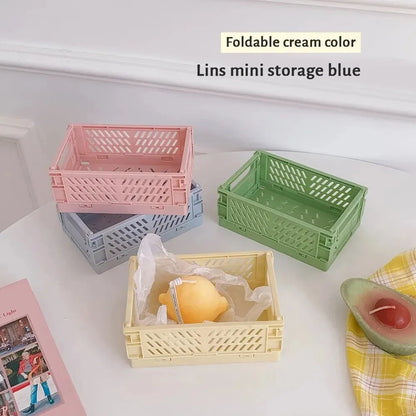Cestini portaoggetti organizzativi a 6 colori Custodia pieghevole per studenti Cestino da tavolo Nastro per cancelleria Contenitore pieghevole in plastica