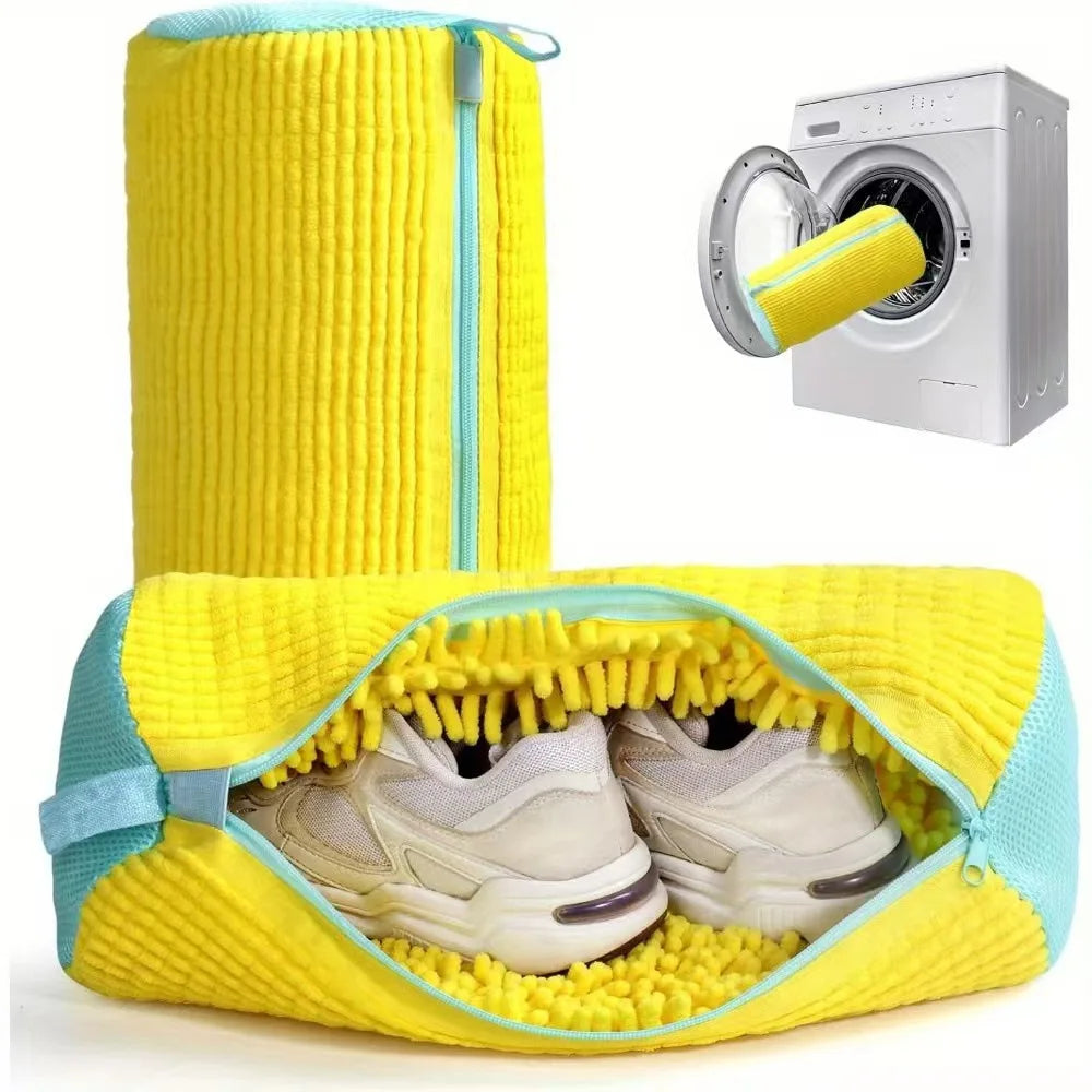 Borsa per la biancheria Borsa per il lavaggio delle scarpe Protezione imbottita in rete per fibre soffici Borse per il lavaggio ad asciugatura in poliestere adatte alla macchina per scarpe