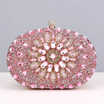 Diamond Crystal Women Make Up Cosmetic Evening Shoulder Messenger pochette borsa per telefono borsa dorata argentea rossa rosa nera