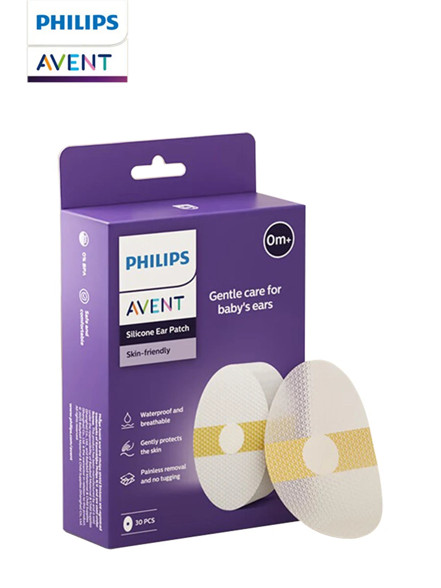 Avent Patch Protettivi in Silicone per Orecchie 30pz, Copri Orecchie Impermeabili Morbidi e Indolore da Rimuovere, per Bagno e Nuoto Bambini 0-12 Anni