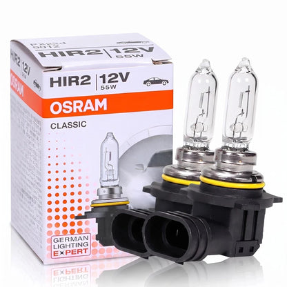 OSRAM HIR2 PX22d 9012 CLASSIC Lampadina Alogena per Fari 12V 55W 3200K Linea Originale per Auto, Luce Standard con Fascio Alto/Basso
