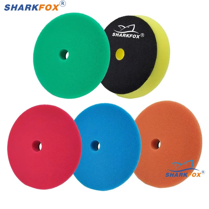 Kit di spugne lucidanti Sharkfox da 5 pollici (125 mm)/6 pollici (150 mm) per lucidatrice per auto, disco lucidante in schiuma.