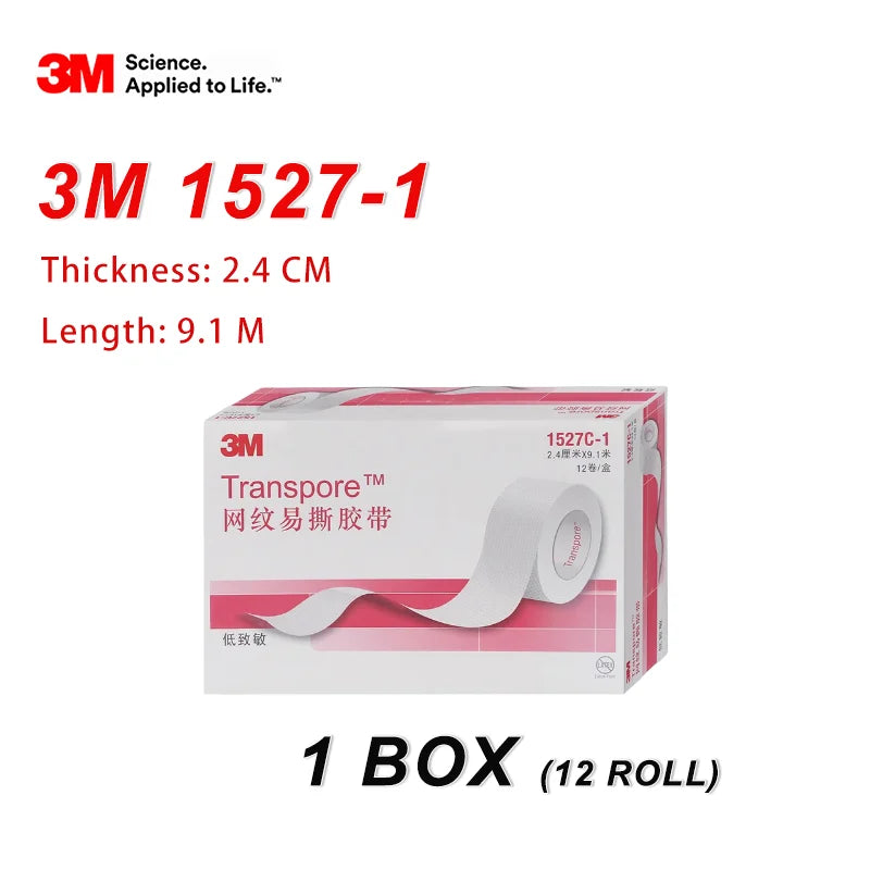Nastro chirurgico transporoso originale 3M Serie 1527 Nastro ipoallergenico in plastica porosa trasparente resistente all'acqua