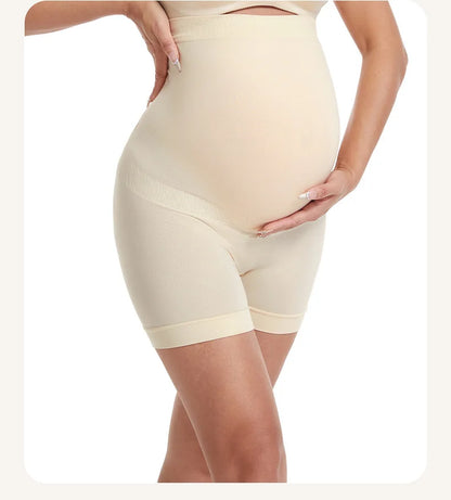 Pantaloni premaman senza cuciture a vita alta Donne incinte Comode mutandine di sicurezza Mutandine da donna Gravidanza Leggings corti Intimo
