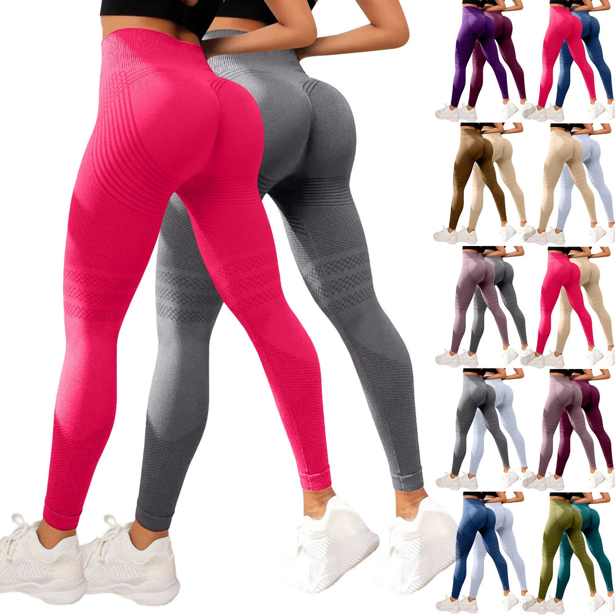 Leggings Modellanti Anti-Cellulite 2 Pezzi, Compressione 3D, Vita Alta, Senza Cuciture, Push-Up, Opachi, Pantaloni Sportivi per Yoga e Fitness
