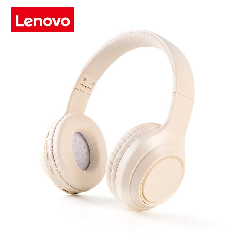 Nuove Cuffie Pieghevoli Wireless Lenovo Over-ear Bluetooth 5.3, Auricolari per Giochi, Cuffie Sportive con Microfono, Auricolari Musicali