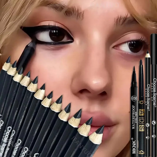 1-20 matite per eyeliner nere impermeabili - Trucco occhi punk liscio, altamente pigmentato, a lunga tenuta, resistente alle sbavature e adatto ai principianti