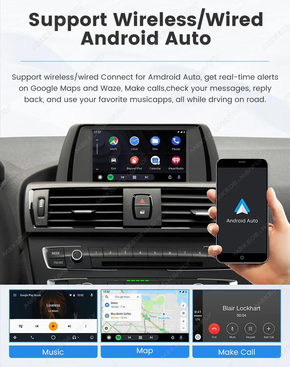 MEKEDE Modulo BOX DSP HiFi con mirroring, CarPlay wireless, Android Auto, AirPlay, Autolink per BMW F20 F21 F30 F31 F34 F07 F10 F11 F01 F2 F25 E60 E61 E81 E82 E84 E87 E88 E89 E90 E91 E92 E93 E70 E71 Sistema CIC