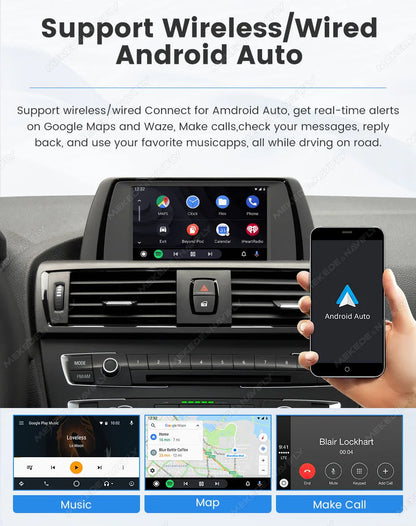 MEKEDE Modulo BOX DSP HiFi con mirroring, CarPlay wireless, Android Auto, AirPlay, Autolink per BMW F20 F21 F30 F31 F34 F07 F10 F11 F01 F2 F25 E60 E61 E81 E82 E84 E87 E88 E89 E90 E91 E92 E93 E70 E71 Sistema CIC