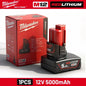 Batteria di ricambio Milwaukee 12V per 6.0Ah XC 48-11-2412 48-11-2440, compatibile con M12 Fuel MLW2553-20 2462-20