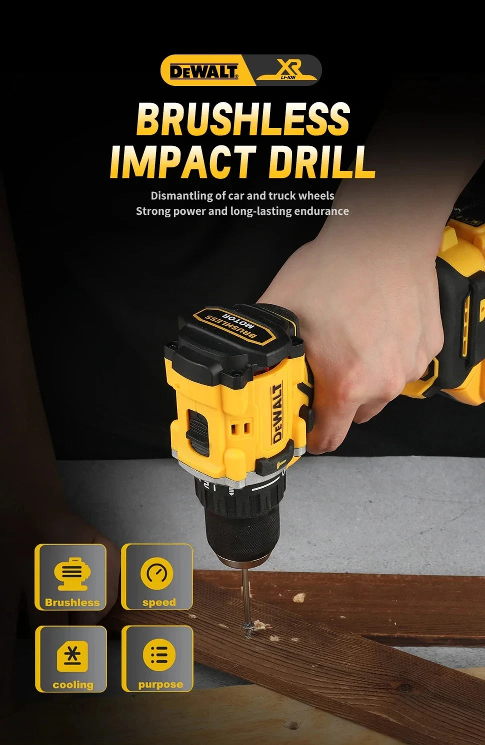 '2026 Nuovo!' DEWALT DCD805 Trapano Avvitatore a Impatto Elettrico Compatto Senza Spazzole, Utensile Elettrico per Batteria al Litio 20V