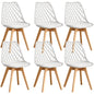 Set di 4/6 sedie da pranzo moderne con schienale in rete con gambe in legno massello e cuscini imbottiti, per sala da pranzo/camera da letto, sedia da caffè