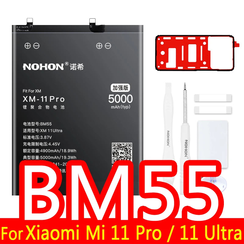 NOHON Batteria Per Xiaomi Mi 10 9 8 11T Pro 10T 11 Lite 12 12S 12X 13 6 5 MAX MIX 4 3 2 2S BM4R BM53 BM55 BM58 BM59 BP42 Batteria