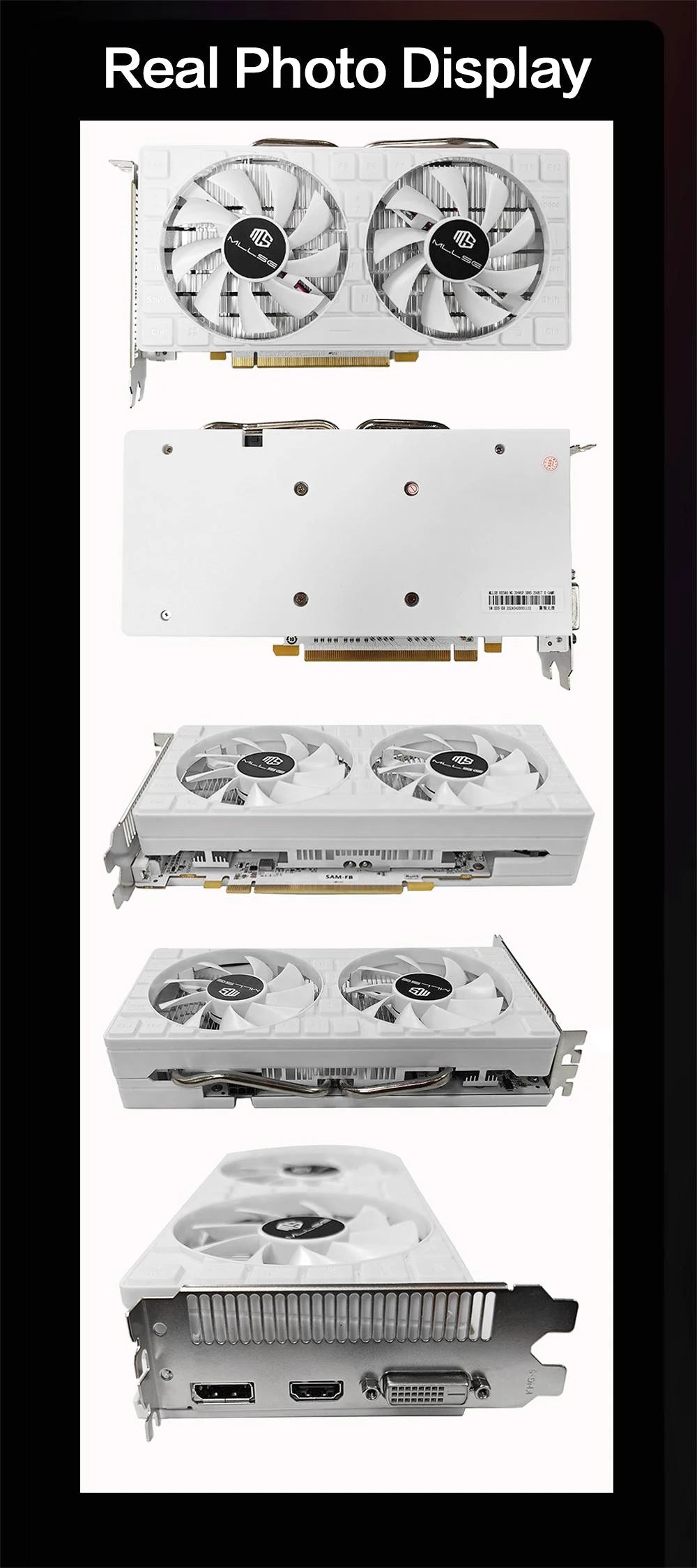 MLLSE AMD RX 580 8 Go 2048SP scheda grafica da gioco GDDR5 bit 6 connettori PCI Express 3.0x16 GPU radoon RX580 8G