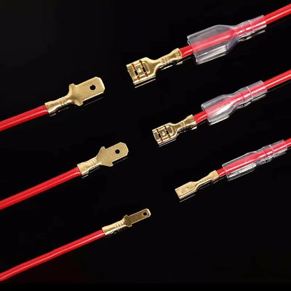 Set di terminali a crimpare per cavi da 2,8/4,8/6,3 mm, connettori a spina maschio e femmina in rame con manicotto isolante, scatola per connettori elettrici