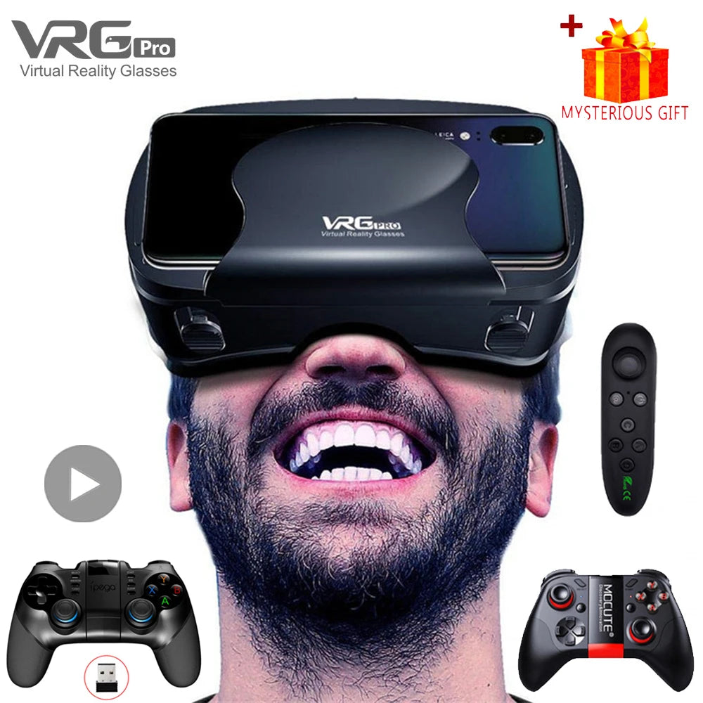 VRG Pro Realtà Virtuale Occhiali VR Dispositivi per cuffie Viar 3D Occhiali per casco Lenti Smart per Smartphone Cellulare Set di giochi per dispositivi mobili