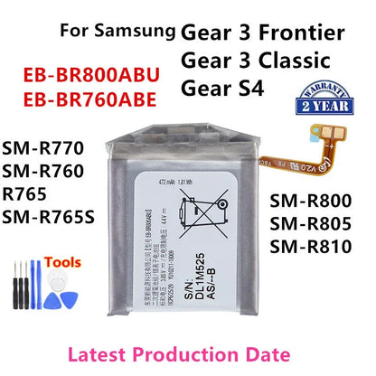 Nuovissima batteria EB-BR800ABU EB-BR760ABE per Samsung Gear 3 Frontier / Classic Gear S4 SM-R770 SM-R760 SM-R800 SM-R805