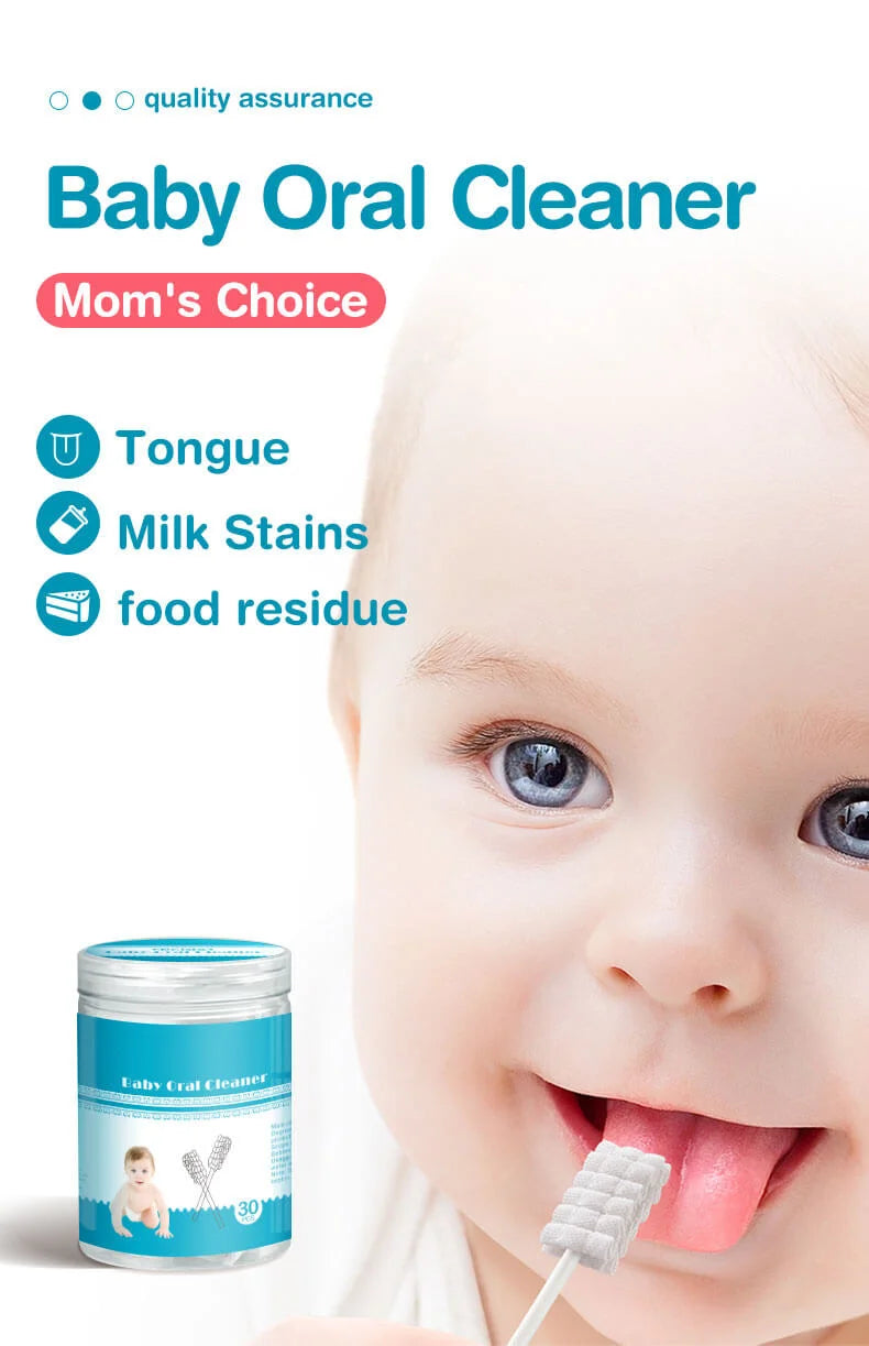 MAMIJOY 60 pz Bambino Bastone di Pulizia Orale Detergente Usa E Getta Denti Da Latte Garza Spazzolino Da Denti Lingua Del Bambino Lavaggio Per Il Neonato Igiene Orale