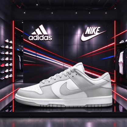 Nike Dunk Retro "Grey Fog", scarpe da ginnastica basse in stile retrò, modello da uomo, grigio e bianco, DD1391-103.