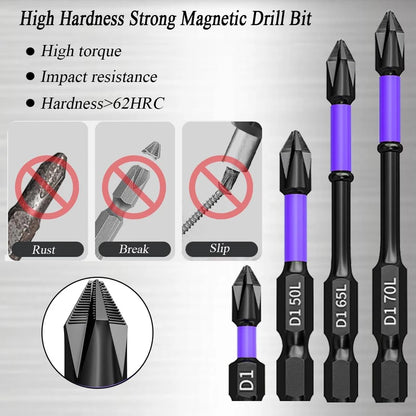 5-60PCS PH2 Set di punte per avvitatore a percussione Set di cacciaviti a croce magnetici Set di punte per trapano a percussione Vite Cacciavite a croce antiscivolo in acciaio legato
