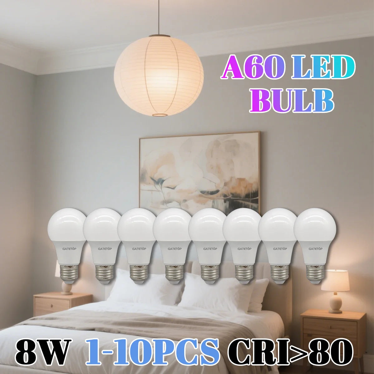 1-10 Pezzi Lampadine LED 8W AC 110V 220V E27, Illuminazione Calda e Diurna, RA80, per Casa, Lampade di Alta Qualità