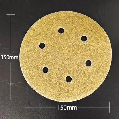 Floccaggio autoadesivo del disco di carta vetrata a secco a 6 fori da 150 mm per levigatura automatica della lavorazione del legno Lucidatura Hardware di grana 80-600