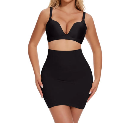 Mezze sottoveste per sotto il vestito Donna Shapewear Controllo della pancia Vita sottile Body Shaper Mezze gonne Perizoma 2 in 1 Butt Lifter Biancheria intima