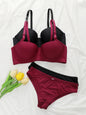 2 set Set di biancheria intima con ferretto solido Reggiseno push up da donna con anello in acciaio Moda donna intimo Mutandine Set di reggiseni per tutti i giorni J2611
