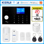Sistema di Allarme KERUI WIFI GSM con Supporto per 3 Zone Cablate, Allarme Domestico Antifurto Compatibile con Tuya Smart, Sensore PIR 433MHz per Protezione di Sicurezza