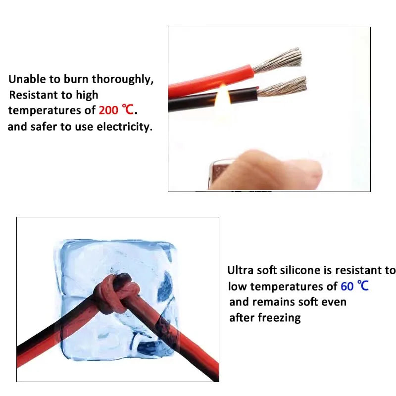 Cavo in silicone a 2 pin 10 12 14 16 18 20 22 24 26 AWG Cavo elettrico in rame super morbido 5m 10m 20m per motore inverter batteria auto