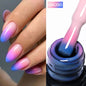MEET ACROSS 7ml Gelatina Nuda Shimmer Base in gomma Gel Glitter Rosa Viola UV/LED Nail Art Vernis Gel Smalto per manicure Unghie FAI DA TE