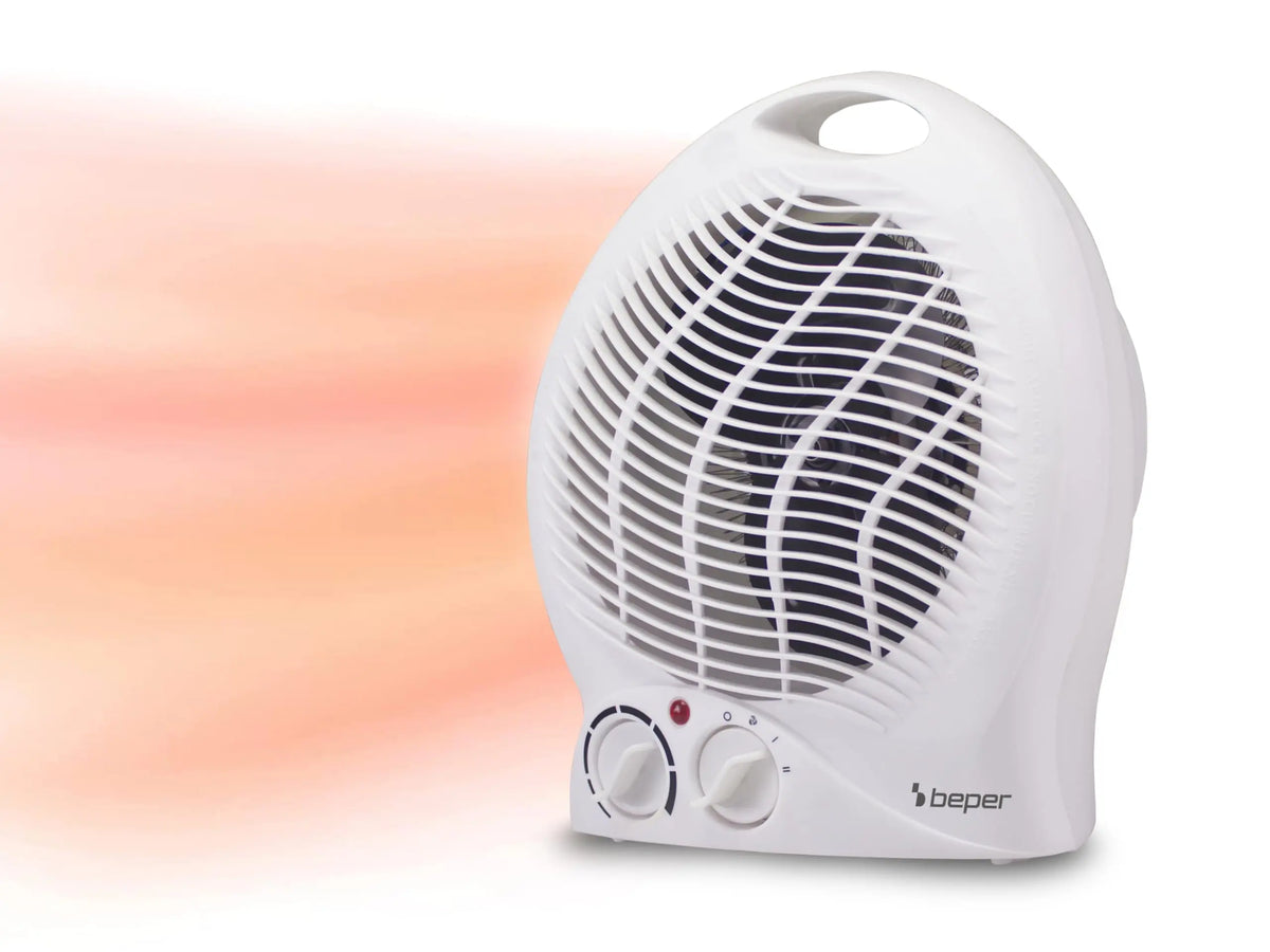 Termoventilatore Elettrico Compatto, 2 Potenze 2000W, Termostato, Funzione Ventilazione, Maniglia Integrata e Anti-Surriscaldamento