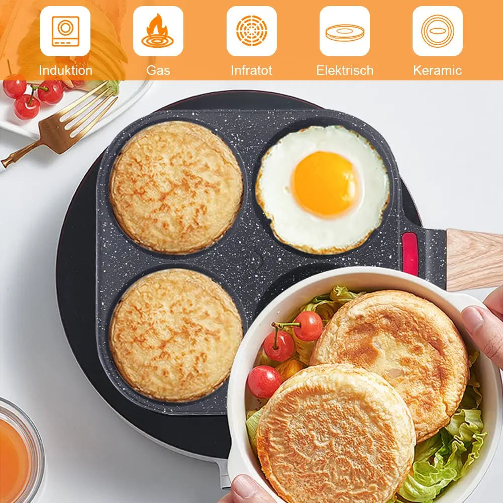 Mini padella antiaderente, padella compatta per uova e omelette, padella portatile per pancake per la colazione, piccolo utensile da cucina antiaderente, mini padella nera salvaspazio facile da riporre per la cucina domestica
