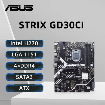 Scheda Madre ASUS ROG STRIX GD30CI H270 LGA1151 Compatibile con CPU i7 6700K 7700K i5 6500 7600 i3 6300 6100 6100T 4xDDR4 M.2 ATX