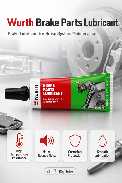 Lubrificante per Freni Wurth 10g, Grasso Resistente al Calore per Pinze Freno, Perni Guida, Pistoni, Uso Automobilistico