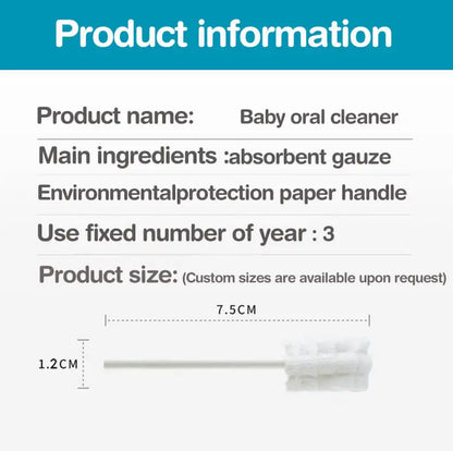 MAMIJOY 30/60pcs Bastone per la pulizia orale del bambino Detergente usa e getta Denti al latte Garza Spazzolino da denti Lavaggio della lingua del bambino Igiene orale neonato