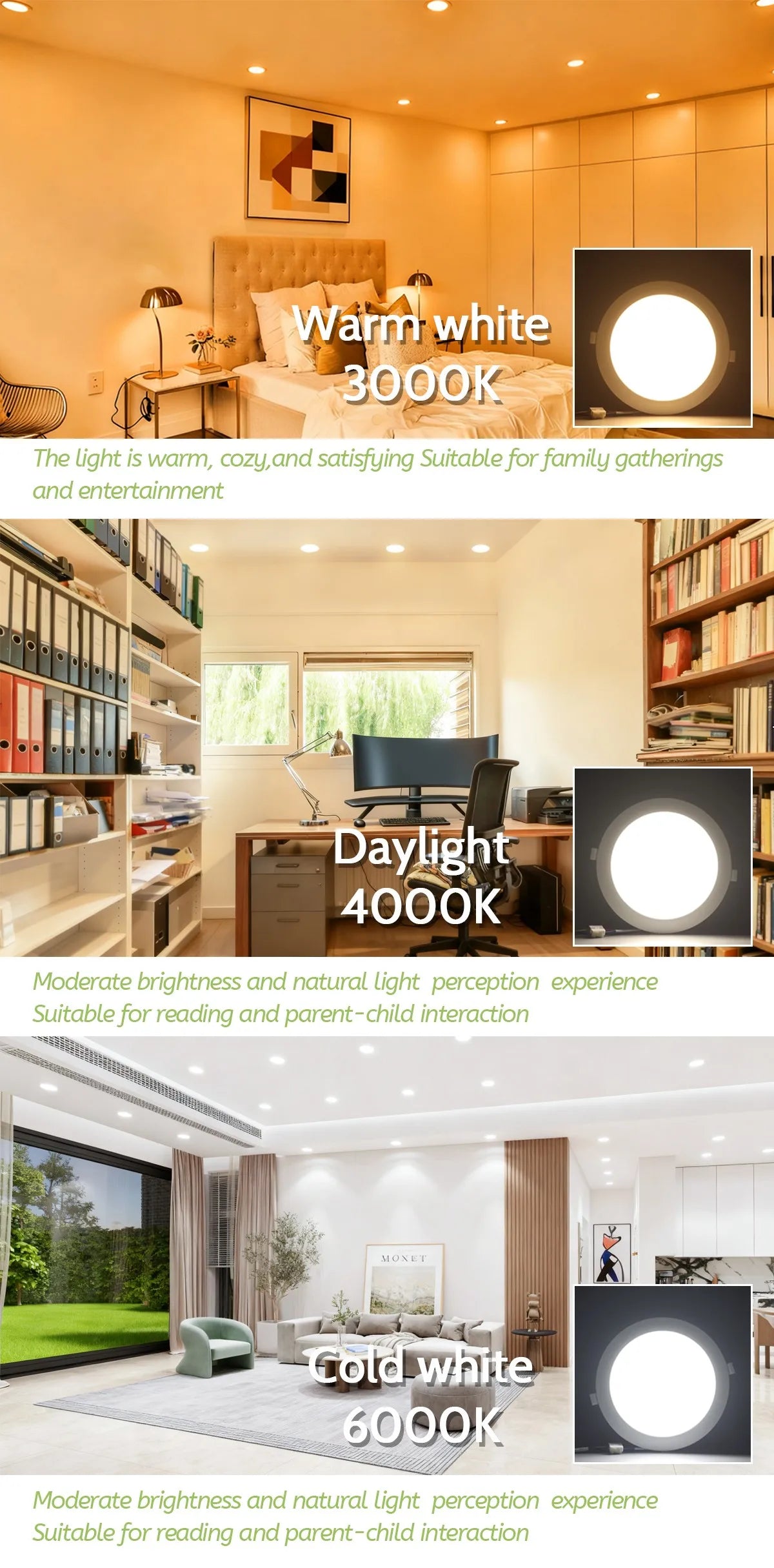 Faretto da incasso a LED da 2 pezzi AC120V 220V Faretto da incasso a soffitto rotondo 6000K Camera da letto interna per illuminazione domestica Lampada spot a LED