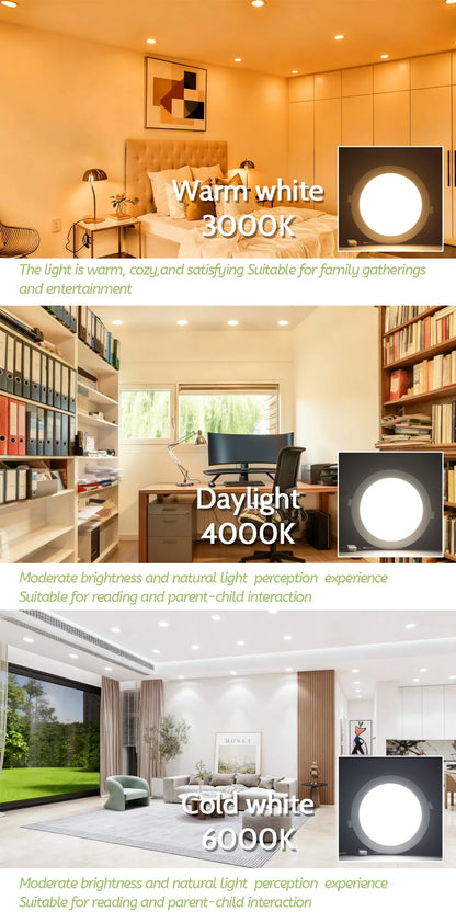 Faretto da incasso a LED da 2 pezzi AC120V 220V Faretto da incasso a soffitto rotondo 6000K Camera da letto interna per illuminazione domestica Lampada spot a LED