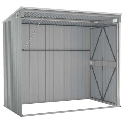 Casetta da giardino verde 126x97,5x177cm in acciaio zincato, ripostiglio esterno per attrezzi da giardinaggio