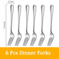 Set di posate da 24 pezzi in acciaio inossidabile, set di stoviglie, cucchiaio e forchetta, coltello, forchetta, cucchiaio da dessert, cucchiaio da tè