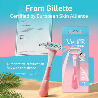 Rasoio Gillette Venus Tropical Mini Rosa con Striscia Lubrificante CloudSense e 3 Lame Flottanti per una Rasatura Liscia (1 Pezzo)