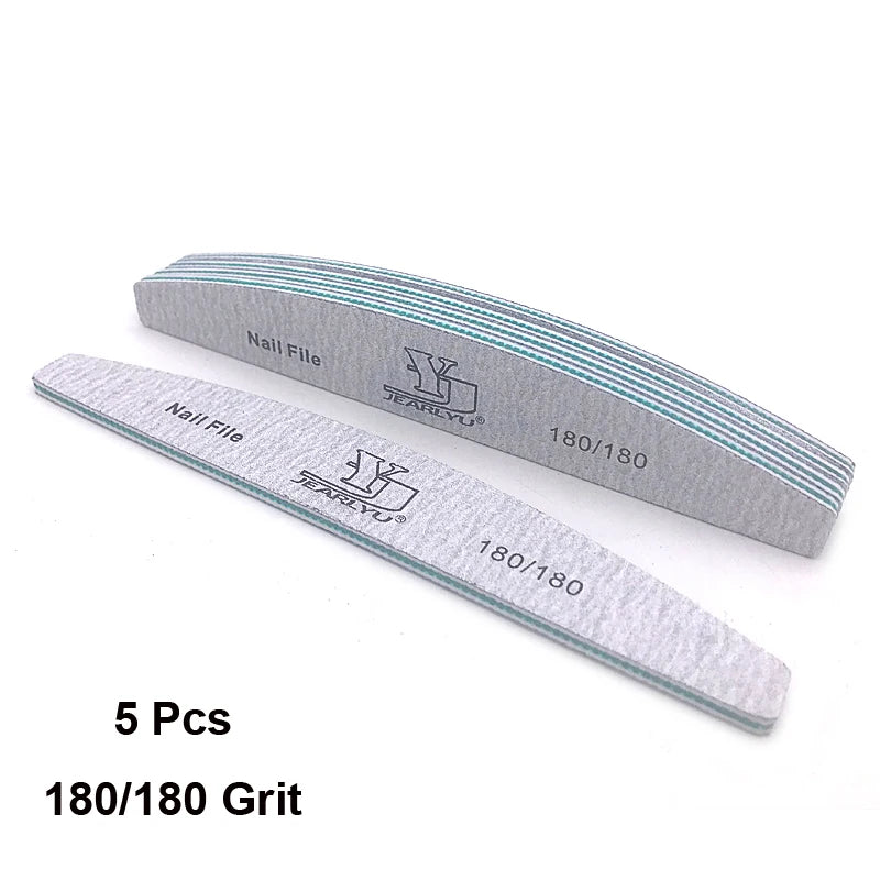 5 pz/lotto lima per unghie Mix Color Limas 80/100/150/180/240 grana professionale carta vetrata rimozione cuticole Buffer File Set di strumenti per Manicure