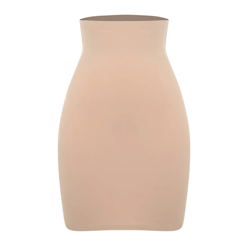 Sottogonna antiscivolo sopra il ginocchio Mezze sottoveste per abiti Shapewear Body Shaper Nuova gonna corta liscia per la biancheria intima con controllo della pancia