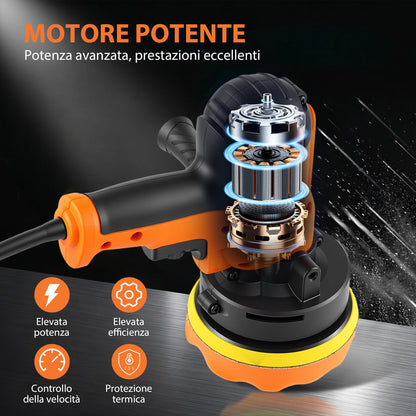 Lucidatrice e Levigatrice per Auto a Doppia Azione, Lucidatrice Rotativa per Auto con Maniglie Laterali, Tamponi per Lucidatura